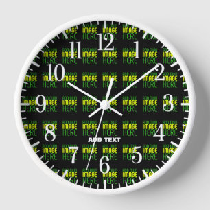 RELOJ PLANTILLA DE TEXTO DE IMAGEN NEGRA SIMPLE EDITABLE