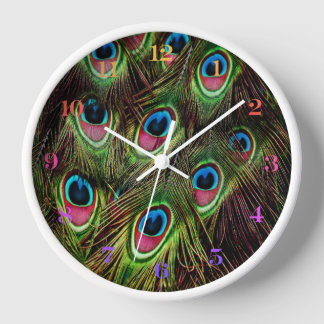 Reloj plumas de pavo real verde verde azulado de art dec