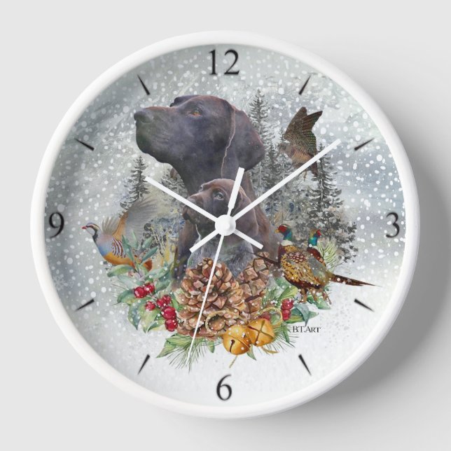 Reloj Pointer de pelo corto alemán   (Anverso)