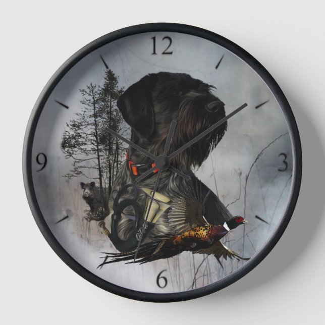 Reloj  Pointer de pelo duro alemán     (Anverso)