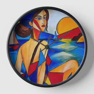 Reloj Por el Mar - Pintura Cubista