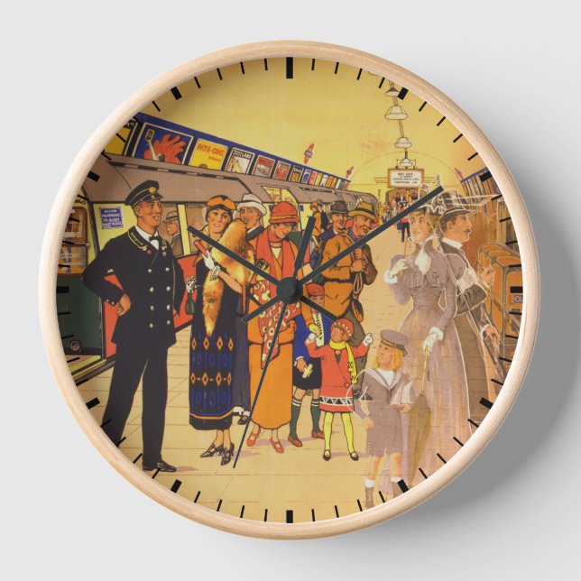 Reloj Poster De Publicidad Vintage Para El Metro De Lond (Anverso)
