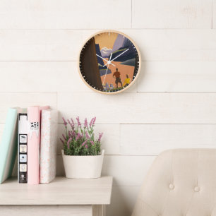 Reloj Poster Viajero Viejo Viajero Mirando Las Montañas