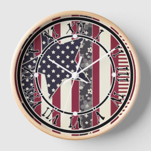 Reloj Ptriot tradicional de bandera de Estados Unidos co
