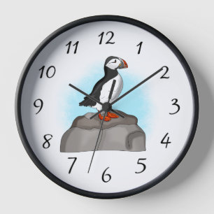 Reloj Puffin dibujado a mano