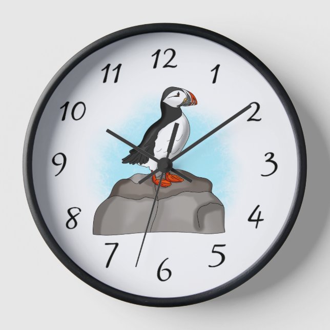 Reloj Puffin dibujado a mano (Anverso)