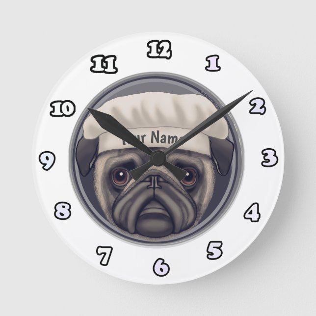 Reloj Pug Chef (Anverso)