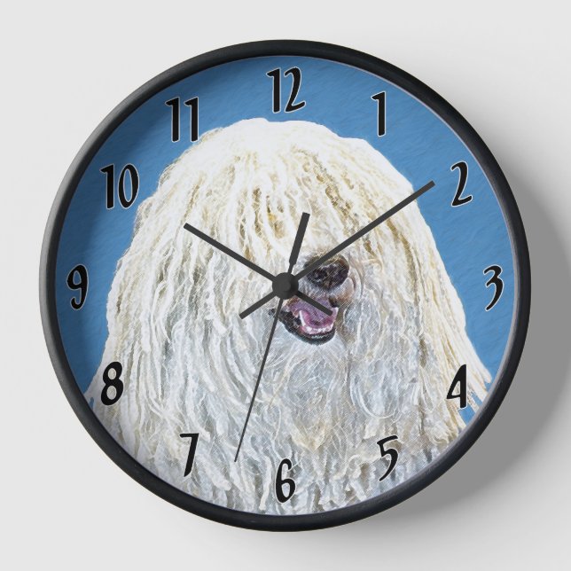 Reloj Puli Pintura - Arte de Perro Original Lindo (Anverso)