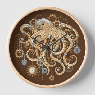 Reloj Pulpo Steampunk Retro Fantasía Mecánica