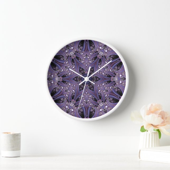 Reloj Púrpura Mandala Geométrica Floral Psicodelía Tripp (Hogar)