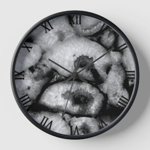 Reloj Quartz Agate Geode Gemas blancas negras