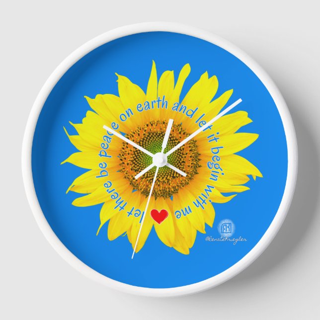 Reloj que haya paz en la tierra - girasol (Anverso)
