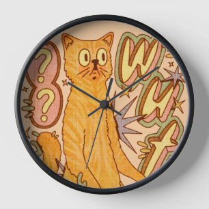 Reloj ¿Qué? / Un Ilustracion de gato Naranja