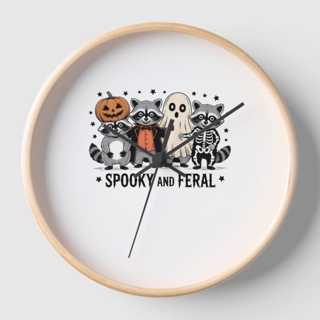 Reloj Raccoon de Halloween con fantasía y gracia (Anverso)