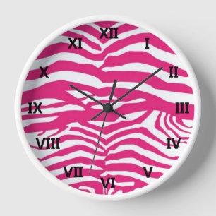 Reloj Rayas de cebra rosa