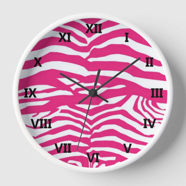 Reloj Rayas de cebra rosa (Anverso)