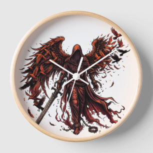 Reloj Reaper Alado Oscuro Ascendiendo Fantasía Gótica