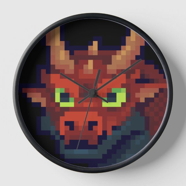 Reloj Red Dragon, pixel art (Anverso)