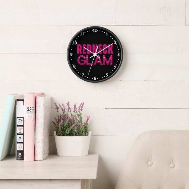 Reloj Redneck Glam Pink Purpurina (Sala de lectura)