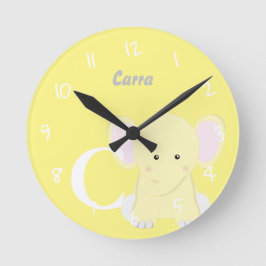 Reloj redondeado amarillo Pastel de bebé personali