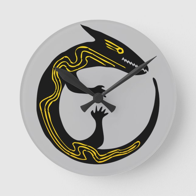 Reloj redondeado con cierre negro y gris (Anverso)