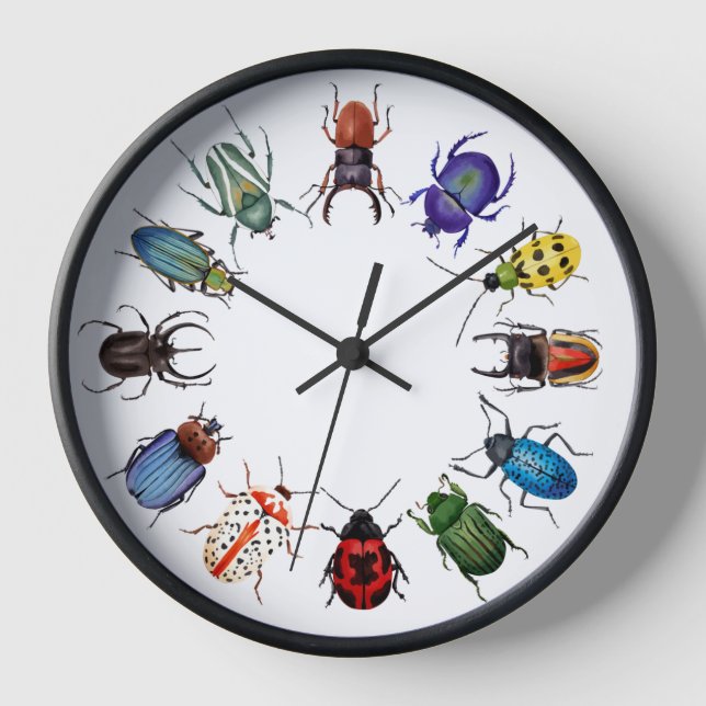 Reloj redondeado de escarabajos (Anverso)