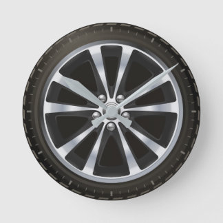 Reloj redondeado de neumáticos de ruedas de coches