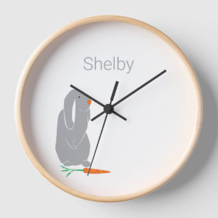 Reloj redondo de 10" de guardería para conejitos g
