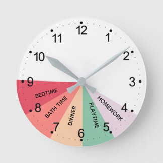 Reloj redondo de colores de programación diaria