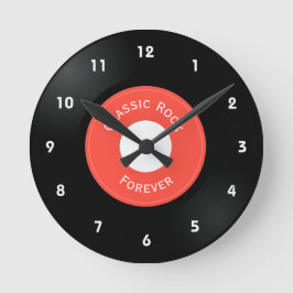 Reloj redondo de diseño de registros de vinilo