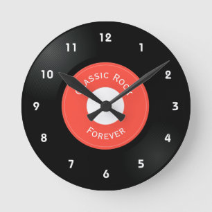 Reloj redondo de diseño de registros de vinilo
