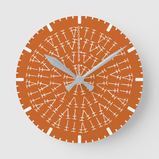 Reloj redondo de fondo de gráfico cruzado de Naran (Anverso)