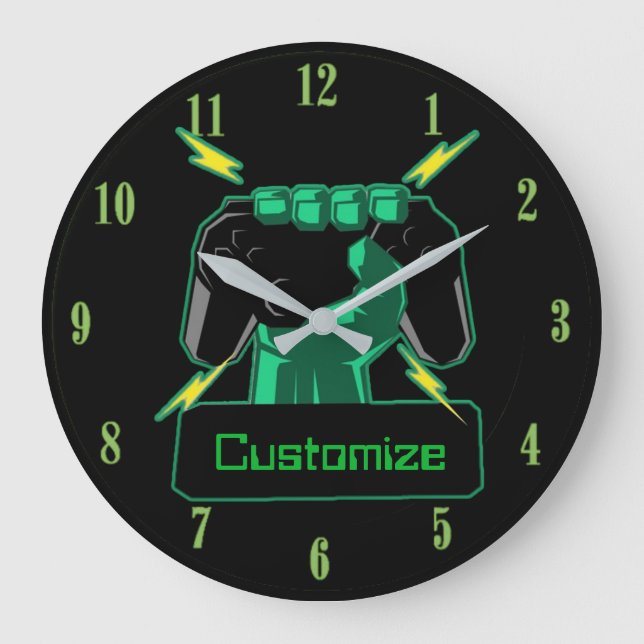 Reloj redondo de juego de poder personalizado (Anverso)