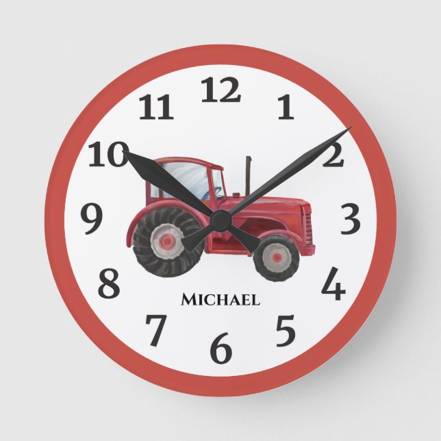 Reloj redondo de la ganadería de color rojo ventil (Anverso)