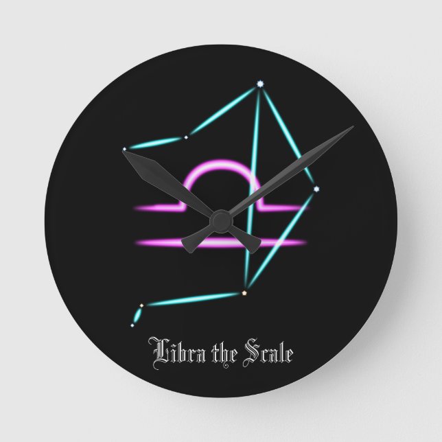 Reloj redondo de la libra de la constelación zodia (Anverso)