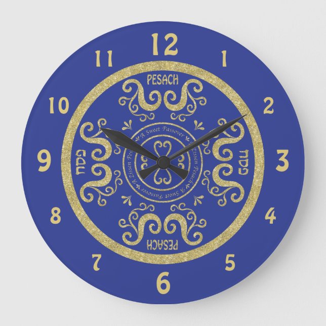 Reloj redondo de la pascua grande "Azul, elegante 