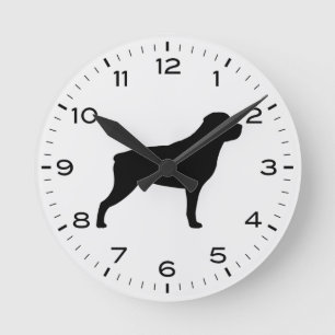 Reloj redondo de la silueta de la raza del perro R