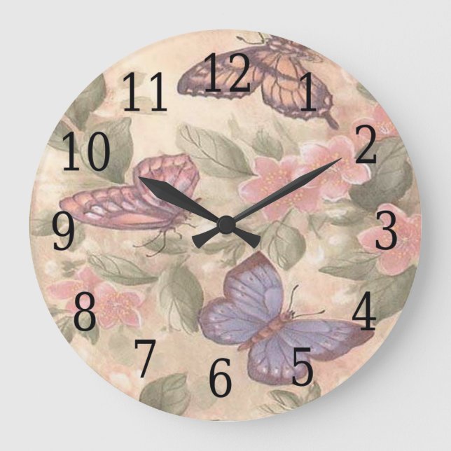 Reloj redondo de mariposa (Anverso)