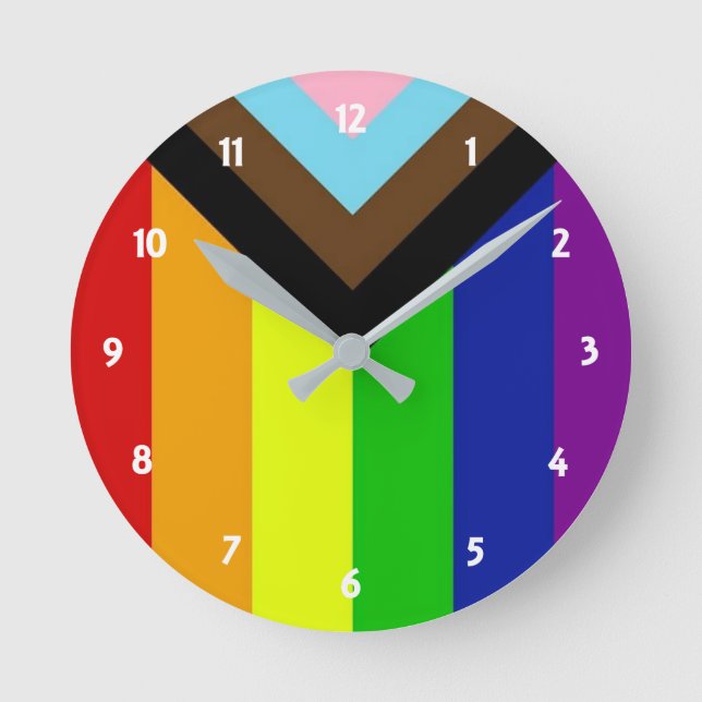 Reloj redondo de orgullo LGBTQ+ (Anverso)