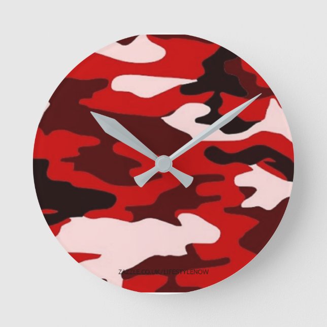 Reloj redondo de pared acrílica - Camuflaje (Anverso)