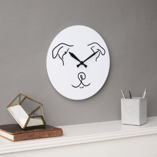 Reloj redondo de perro de Staffie