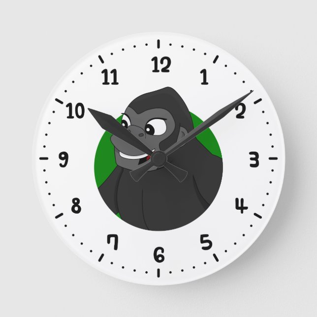 Reloj redondo de Personalizado de gorila (Anverso)