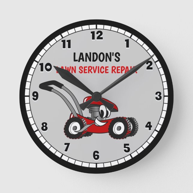Reloj redondo de reparación del motor pequeño con  (Anverso)