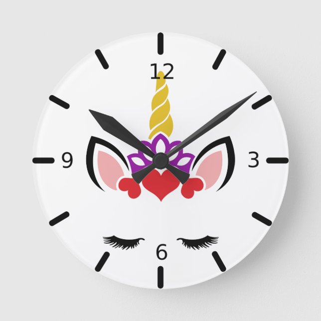 Reloj redondo de unicornio mágico (Anverso)