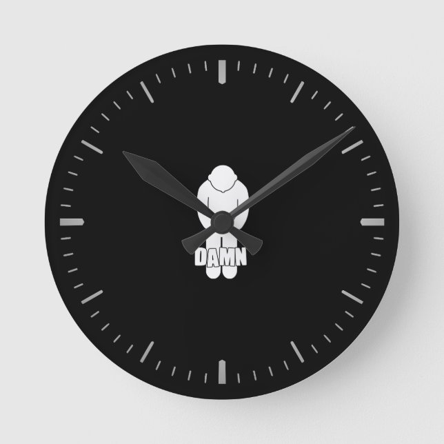 Reloj redondo delgado de la línea azul divertido (Anverso)