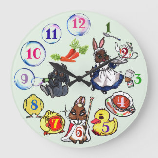RELOJ REDONDO GRANDE ウサギさんたちの壁時計
