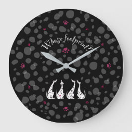 RELOJ REDONDO GRANDE ダルメシアンの気持ち-ブラックバック。