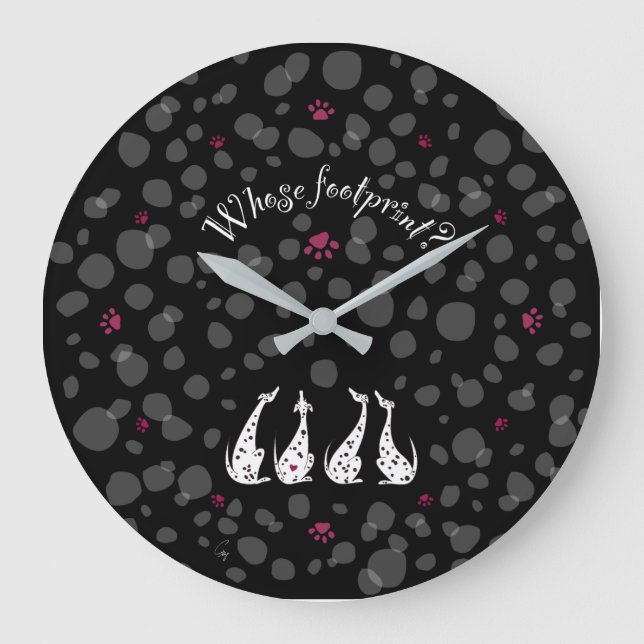 RELOJ REDONDO GRANDE ダルメシアンの気持ち-ブラックバック。 (Anverso)