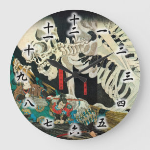 Reloj Redondo Grande 相馬の古内裏, esqueleto del 国芳 manipulado por la bruja,