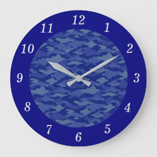 RELOJ REDONDO GRANDE 迷彩　ブルー  ラウンド壁時計